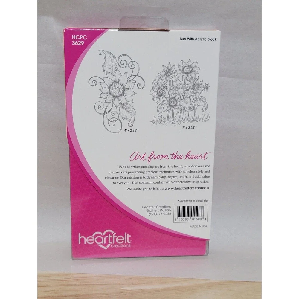 Heartfelt Creations Sunflower Patch Cling Stamps HCPC-3629